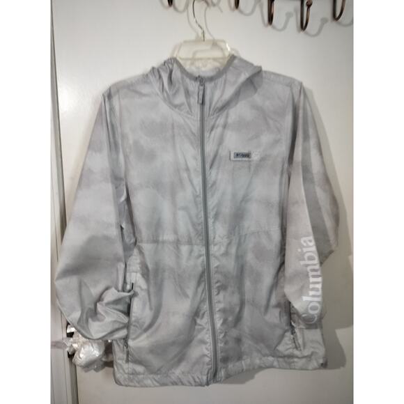 3778) Columbia Women Lightweight Tie die Full Zip Hooded Windbreaker Medium - Picture 5 of 7